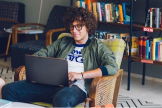 Person using their laptop